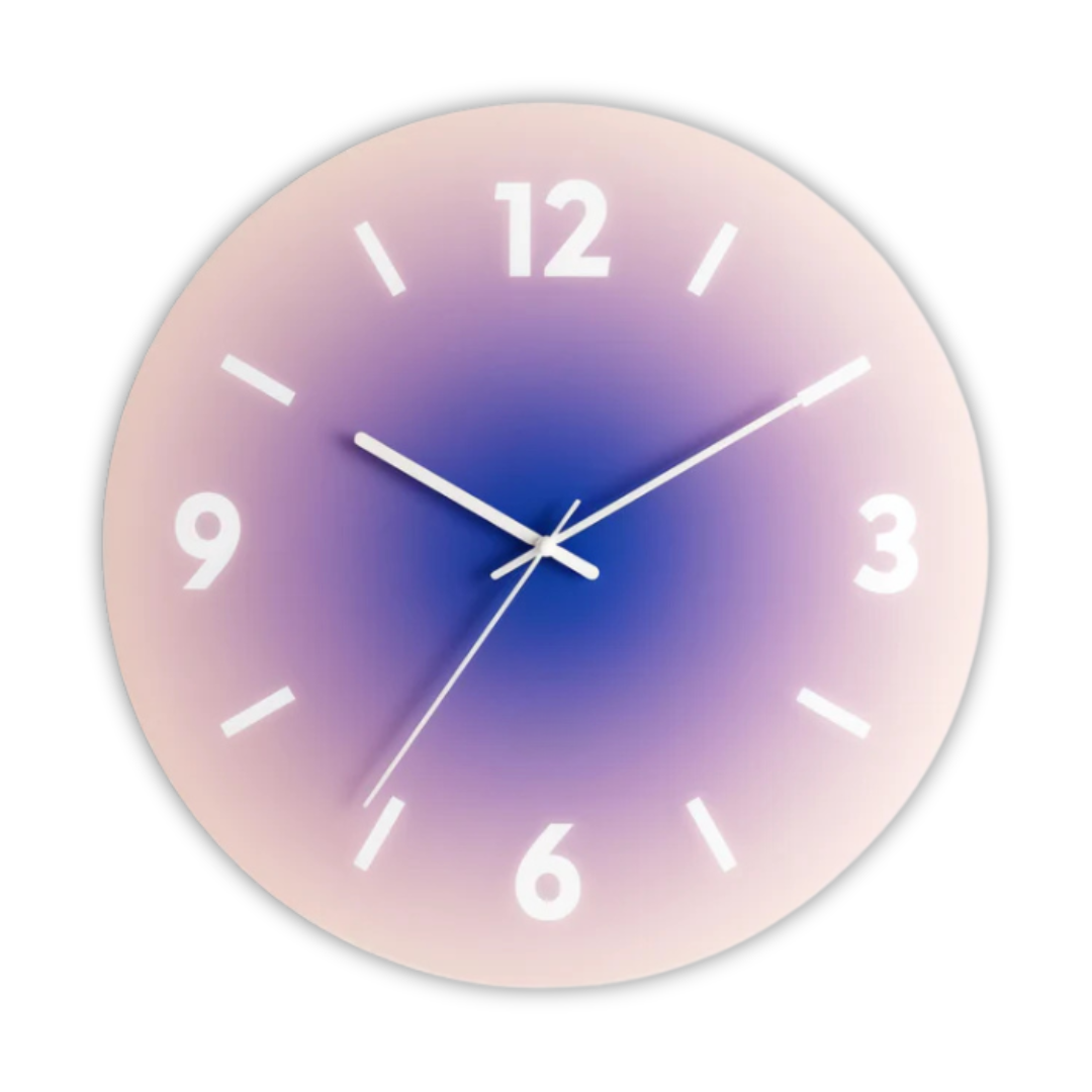 Modern Gradient Design Wall Clock in Sunset Glass Finish