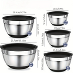 Ultimate Stainless Steel Mixing Bowl Set with Secure Lids & Grater Tools