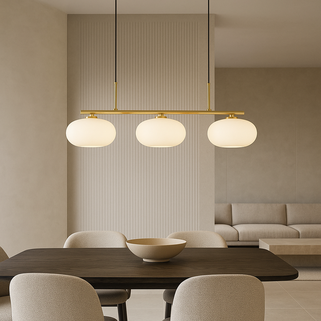 Contemporary 3-Bulb Bauhaus Style Island Hanging Light