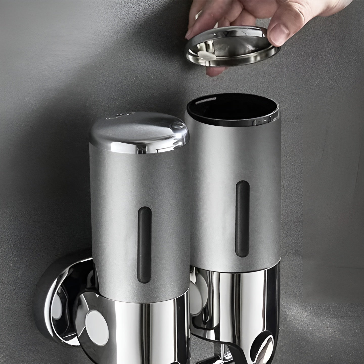 Marble-Effect Wall Soap Dispenser for Easy Mounting