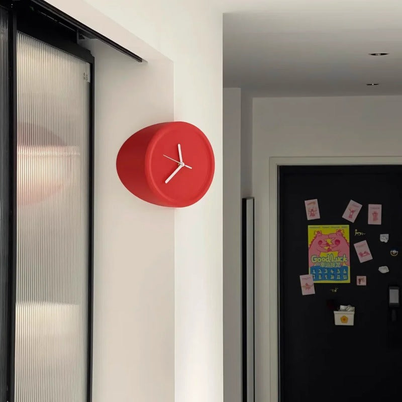 Chic Orange Corner Wall Clock for Modern Homes