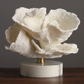 Ocean Harmony Coral Art with Marble Stand - Elegant Resin Decor