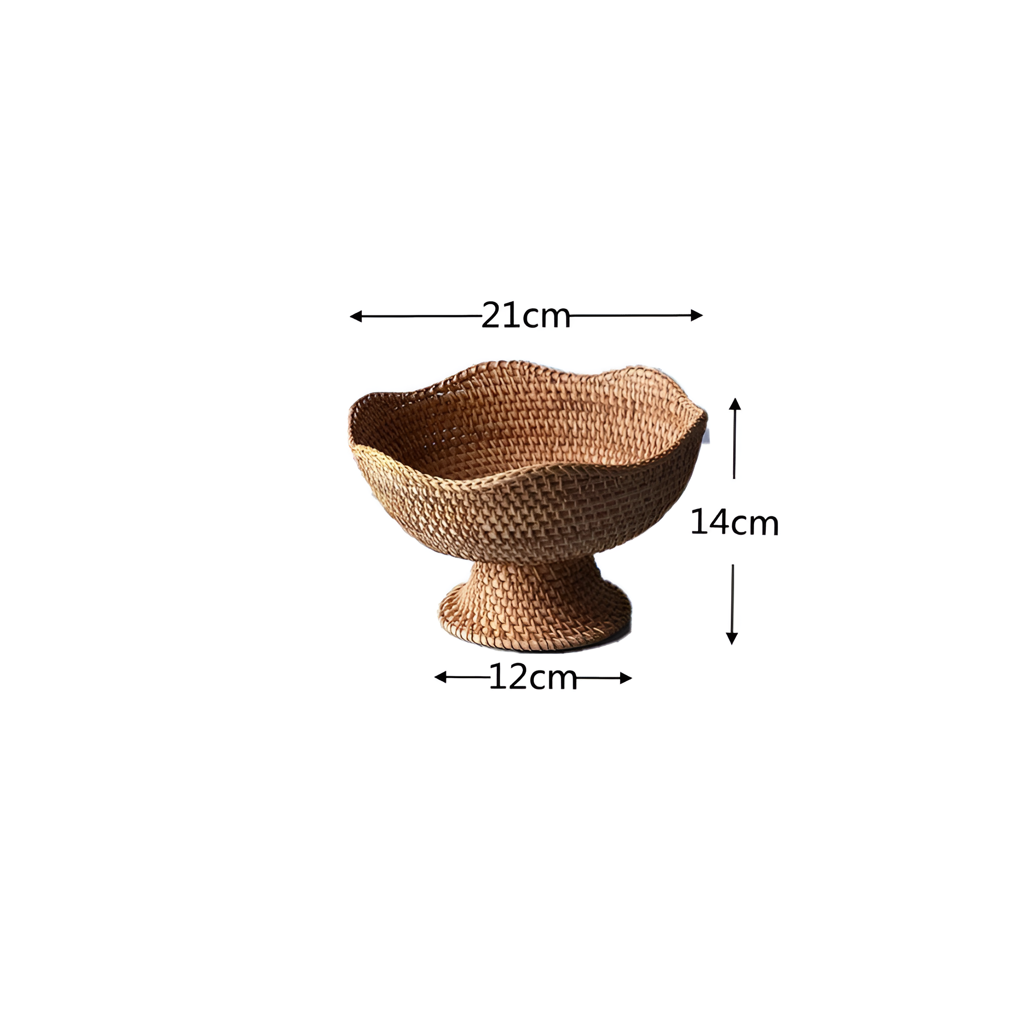 Natural Handwoven Rattan Fruit Basket for Kitchen Decoration