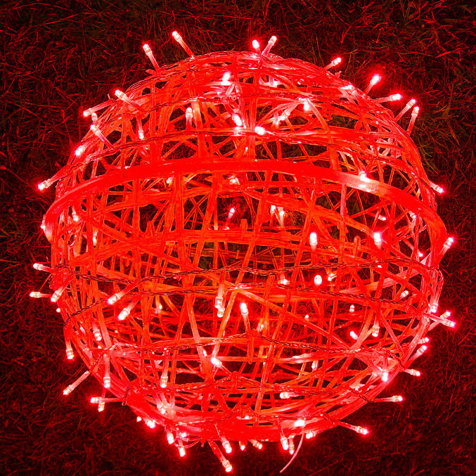 LED Sphere Lights with Metal Wire Ball Design for Hanging Decor