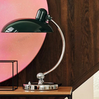 Curved Metal Table Lamp with Bauhaus Inspiration in Scandinavian Style