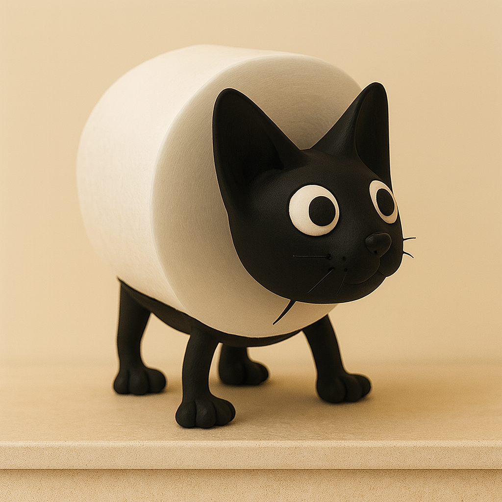 Decorative Tabletop Figure for Animal-Themed Toilet Paper Holder