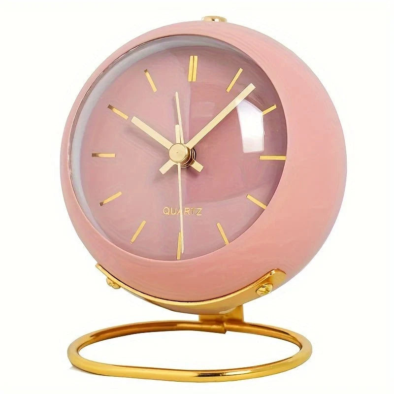 Analog Alarm Clock Silent Non-Ticking Night Light