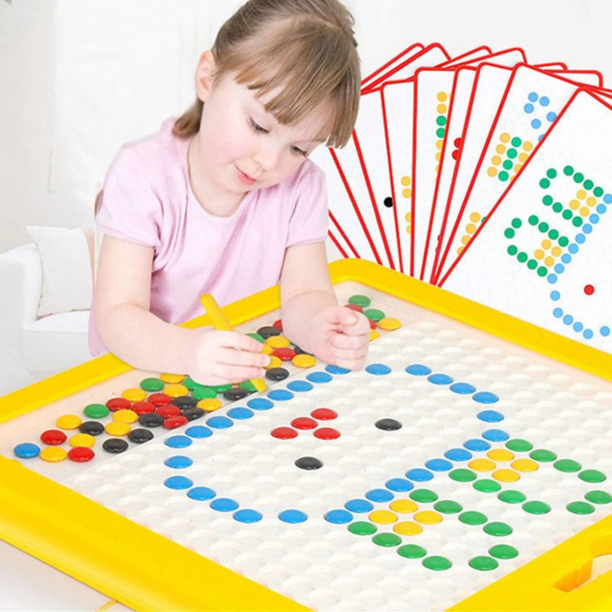 Kids Magnetic Drawing Board 106 Colored Beads & Pen