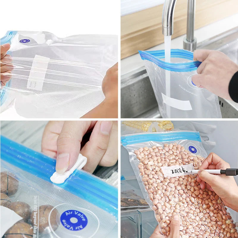 Vacuum Sealer Bags Reusable 15 Pack Hand Pump Included