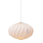 Matte White Acrylic Pleated Pendant Lamp