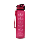 Water Bottle Timeline Markings Built-In Straw 1L Capacity