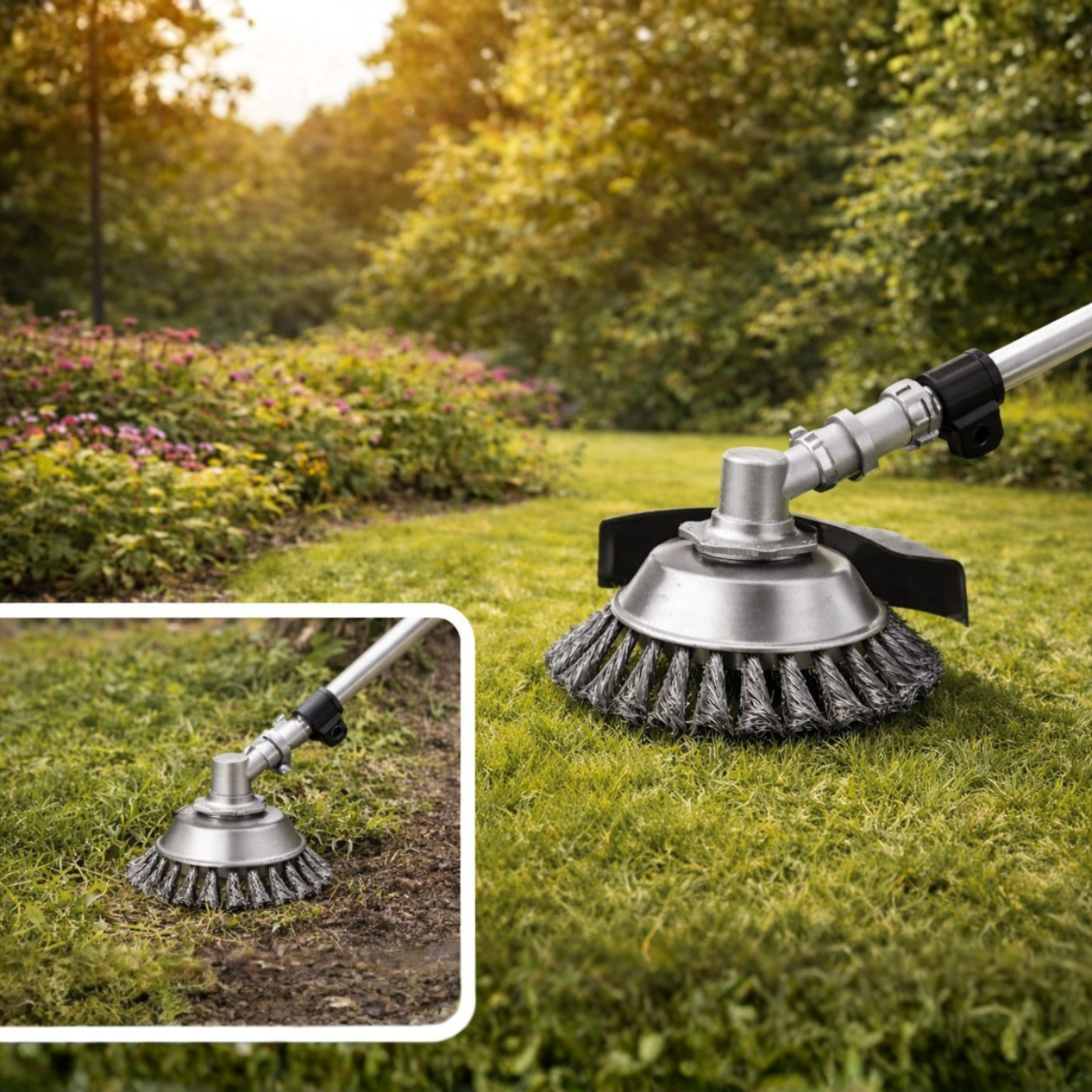 Universal Fit Wear-Resistant Multi-Surface Lawn Trimmer Attachment