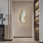 Feather-Pattern Metal Remote-Dimmable LED Wall Lamp