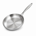 Uncoated Stainless Steel Induction & Gas Compatible Frying Pan (Multiple Sizes)
