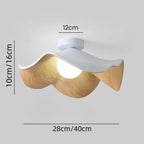 Modern Flush Lamp with Resin and Iron – Scandinavian Wooden Lotus Ceiling Light