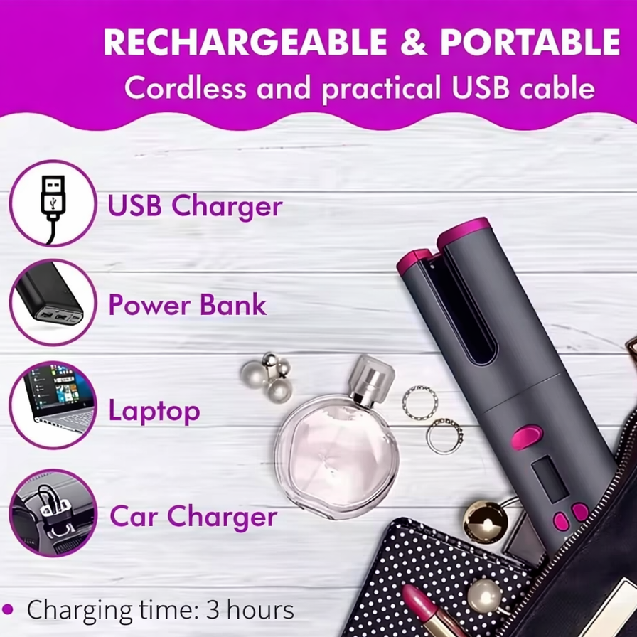 Wavesmith Wireless Curling Wand - Quick & Portable Styling