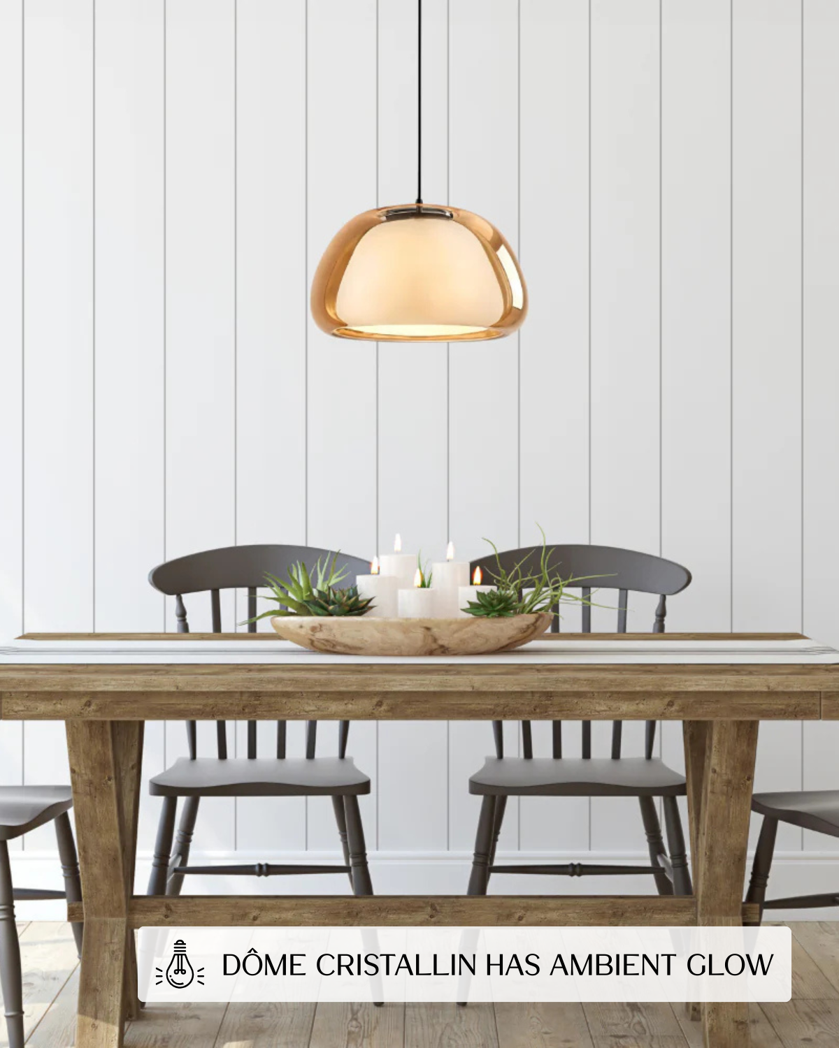 Frosted & Translucent Glass Dome Pendant Light