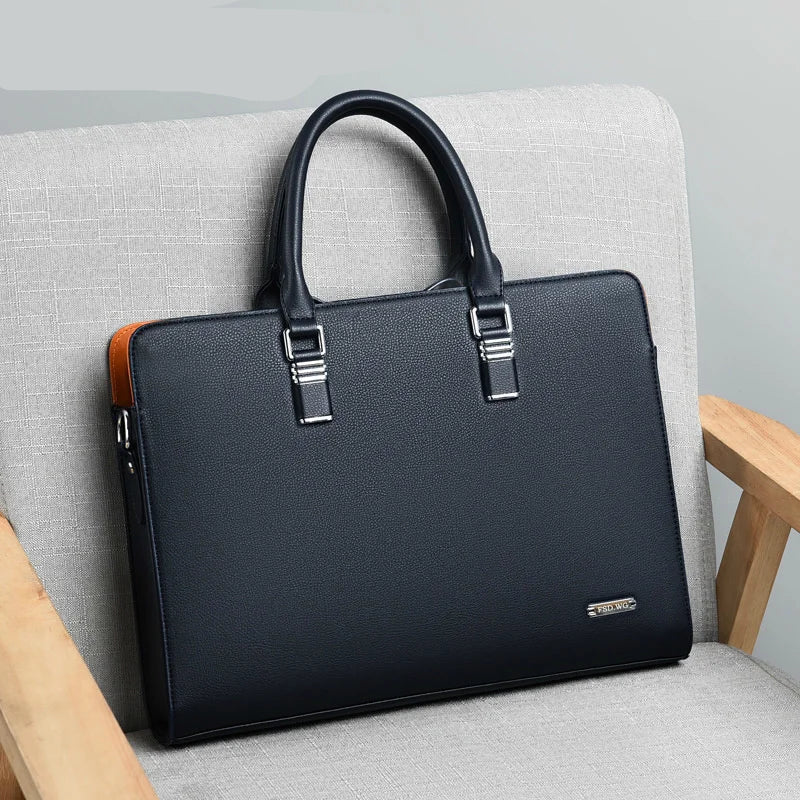 Laptop Bag Leather Padded Compartment Fits 15 Inch