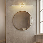 Minimalist Wall Lamp with LED Mirror – Black and Gold Design