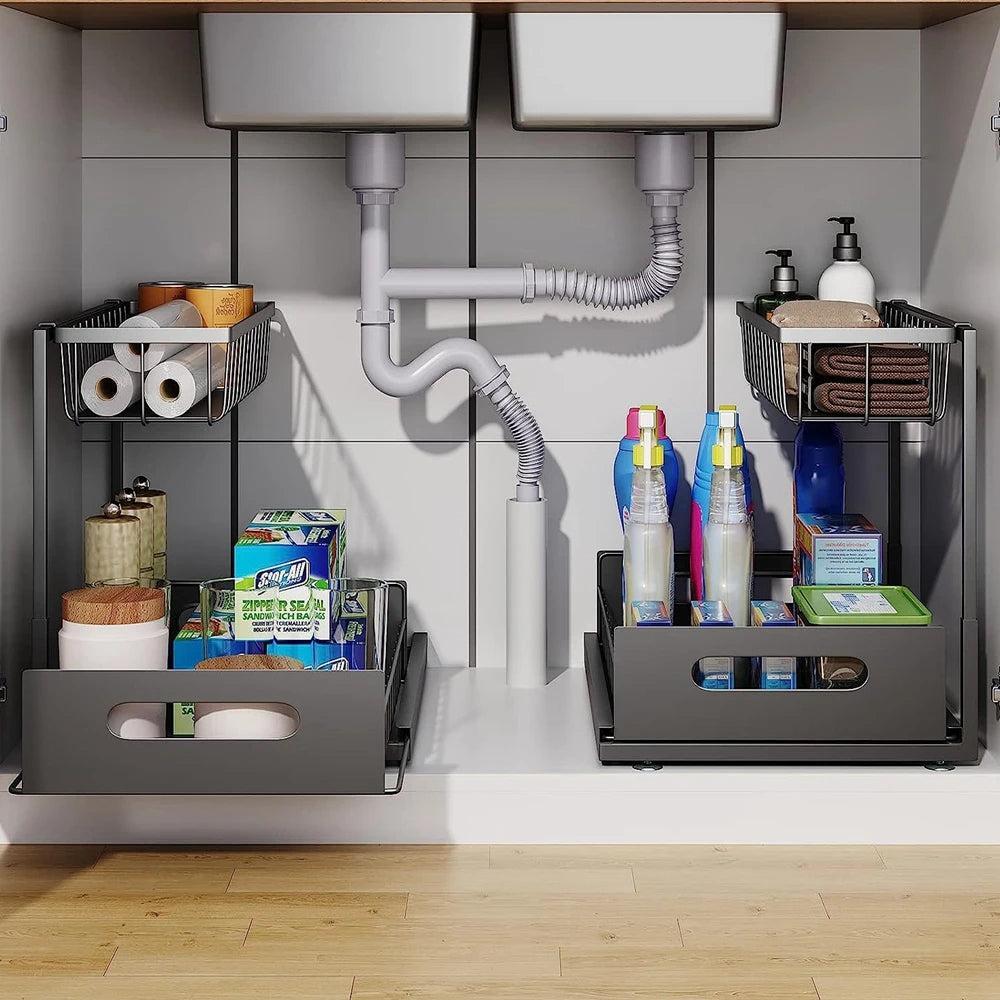 SmartFit 2-Tier Roll-Out Under Sink Storage Solution