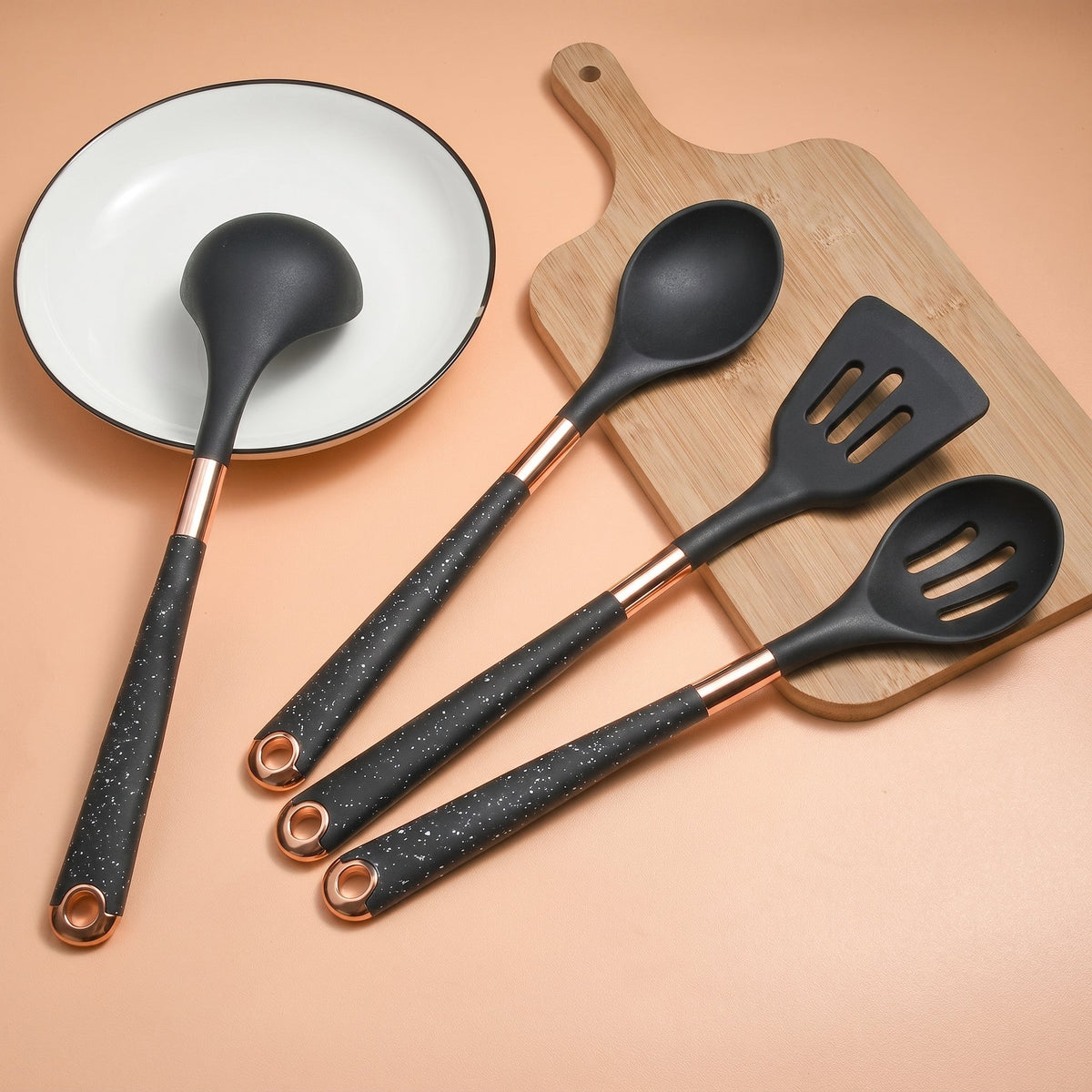 Non-Stick Kitchen Tool Set with 7 Pieces and Storage Stand