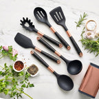 Non-Stick Kitchen Tool Set with 7 Pieces and Storage Stand