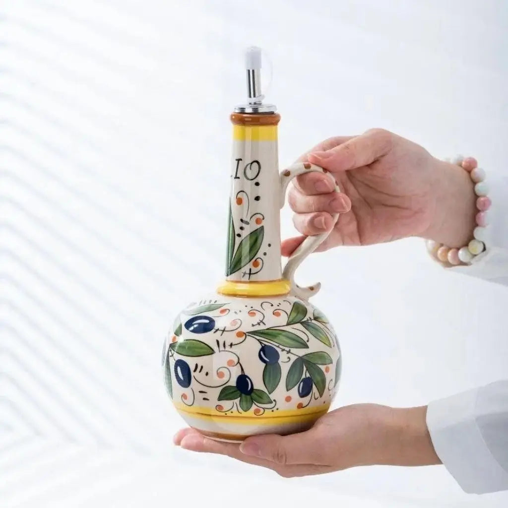 Charming Rustic Ceramic Oil & Vinegar Dispenser