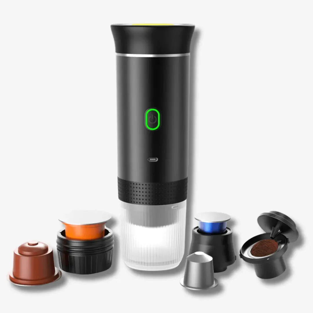 Portable Espresso Maker USB Rechargeable Ground Coffee & Capsules