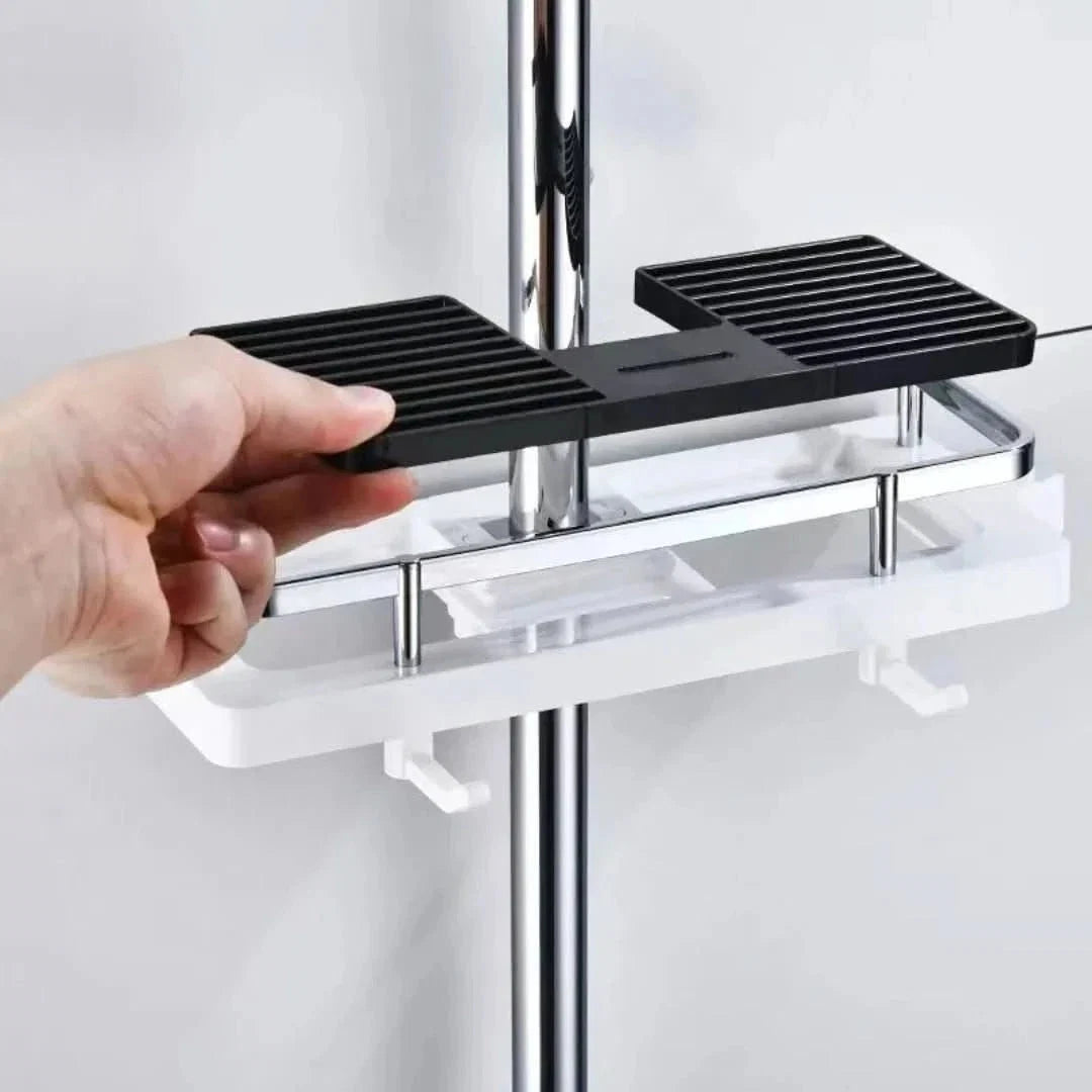 Shower Storage Rack Drill-Free Self-Adhesive Load-Bearing