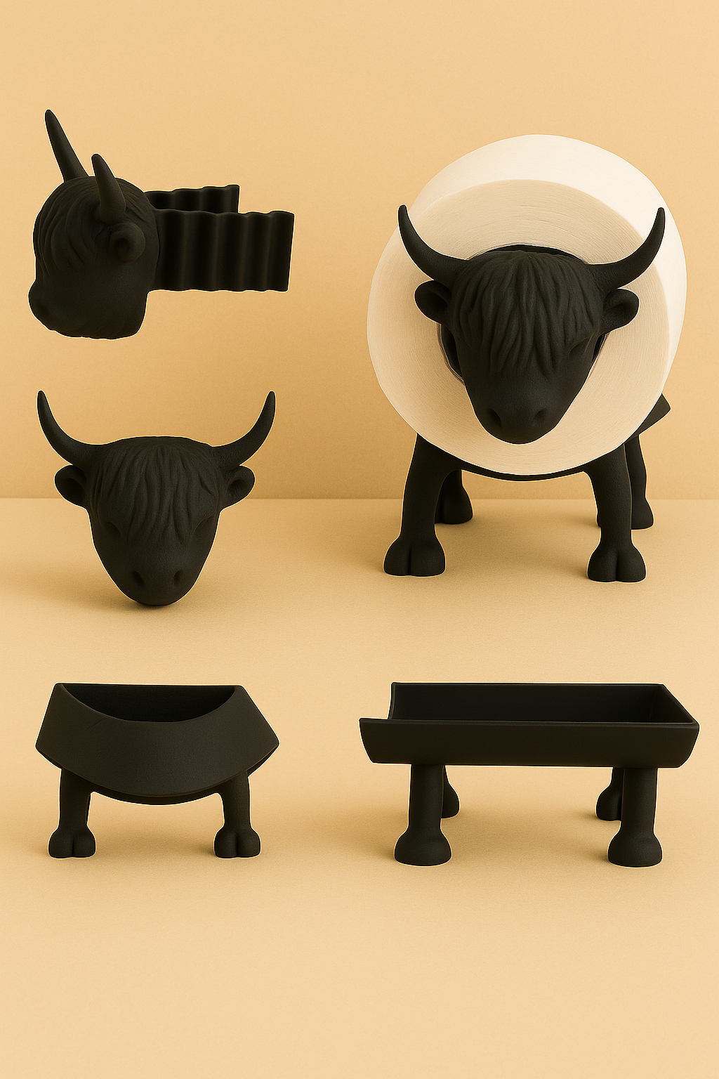 Decorative Tabletop Figure for Animal-Themed Toilet Paper Holder