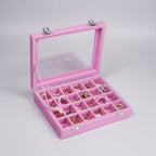 Velvet Jewelry Storage Box with Glass Lid - Mother's Day Gift Tray