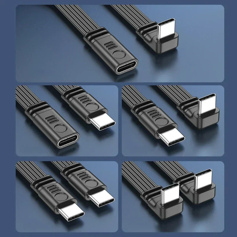 USB-C Cable Right-Angle 45W Fast Charging