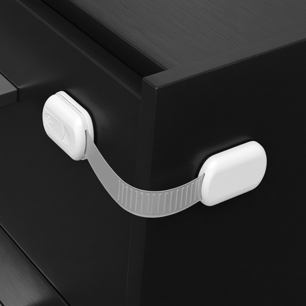 Childproof Adhesive Strap Locks for Cabinets and Drawers