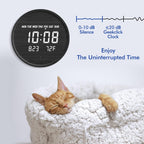 LED Display Digital Wall Clock with USB Power – Scandinavian Style