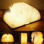 Warm Ambient Light LED Table Lamp – Folding Book Design