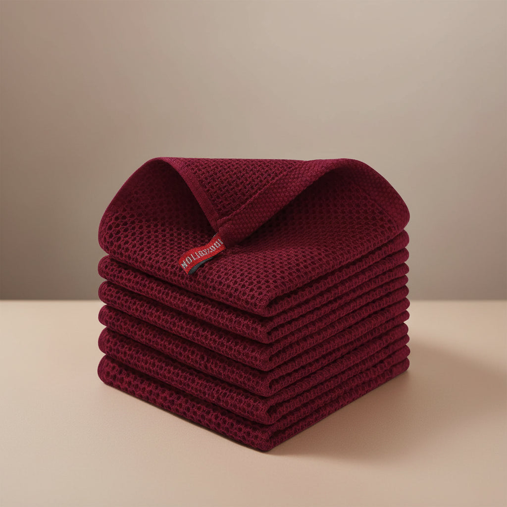 Absorbent Honeycomb Waffle Weave Cotton Dish Cloths Set