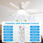 Remote-Controlled Ceiling Fan with Integrated LED Lighting