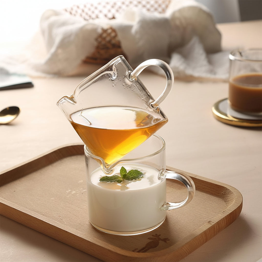 4oz Glass Measuring Pitcher for Espresso with Double Spout