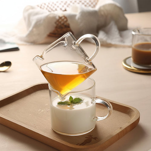 4oz Glass Measuring Pitcher for Espresso with Double Spout