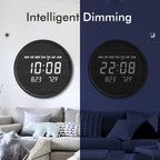 LED Display Digital Wall Clock with USB Power – Scandinavian Style