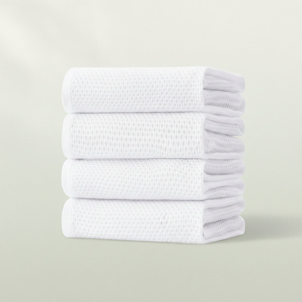 Absorbent Honeycomb Waffle Weave Cotton Dish Cloths Set