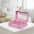 Velvet Jewelry Storage Box with Glass Lid - Mother's Day Gift Tray