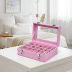 Velvet Jewelry Storage Box with Glass Lid - Mother's Day Gift Tray
