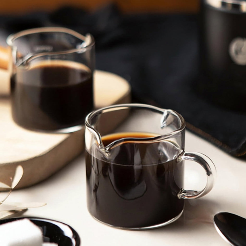 4oz Glass Measuring Pitcher for Espresso with Double Spout