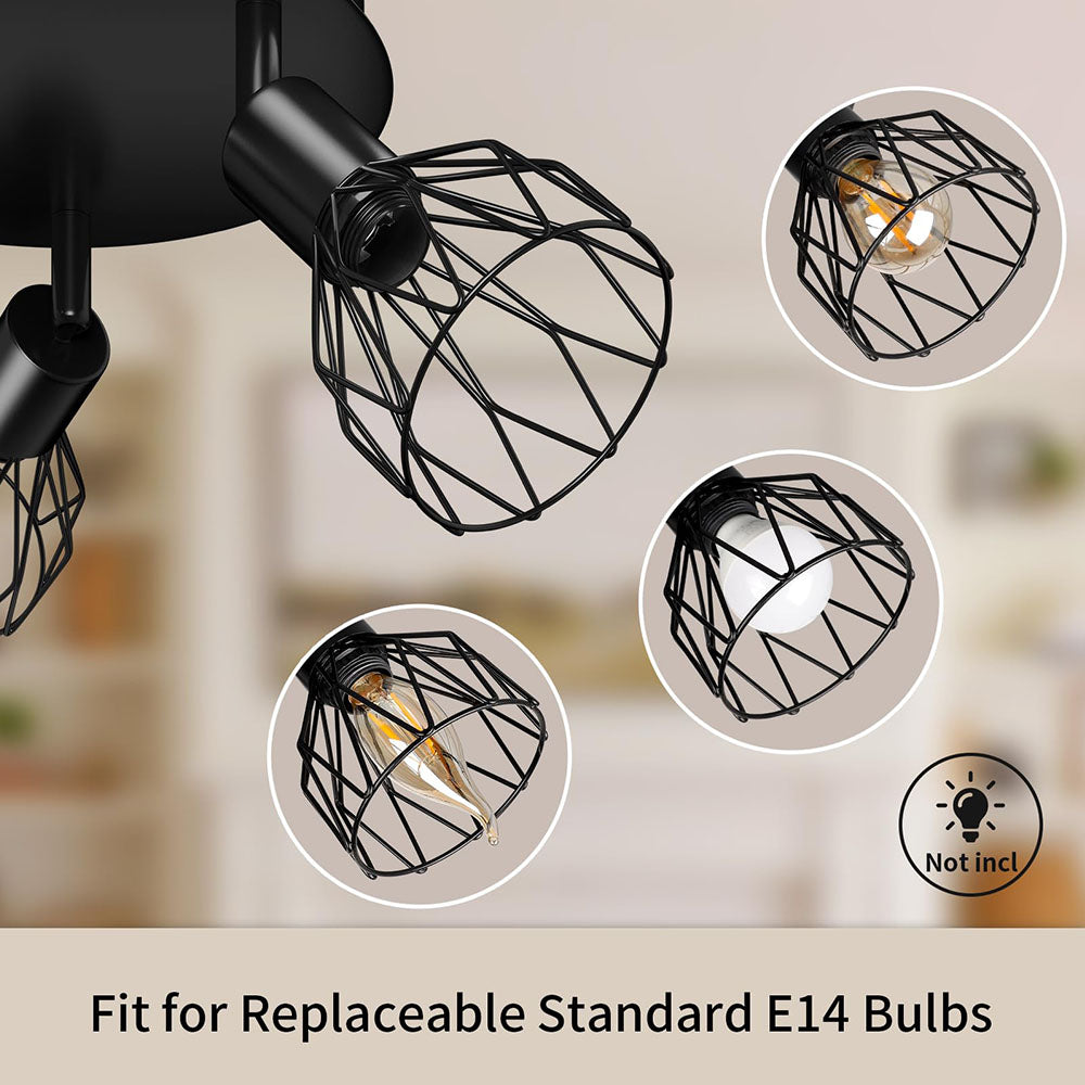 Adjustable Black Ceiling Spotlight Light | Vintage Industrial Style