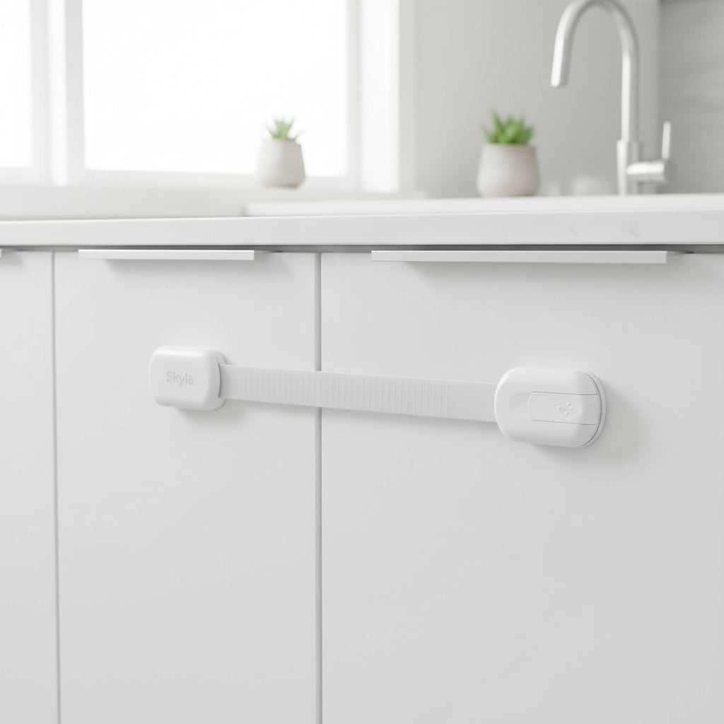 Childproof Adhesive Strap Locks for Cabinets and Drawers