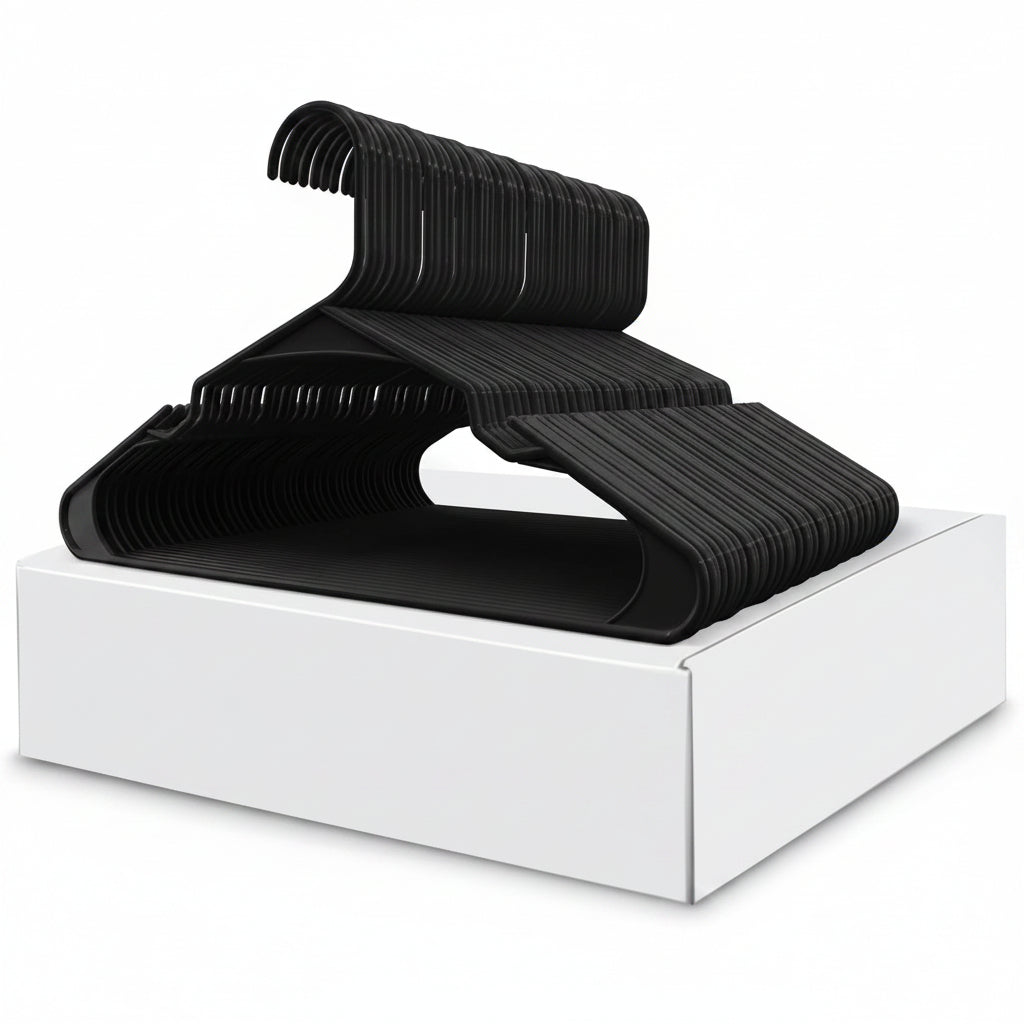 Heavy-Duty Plastic Clothes Hangers - Slim Closet Storage Set