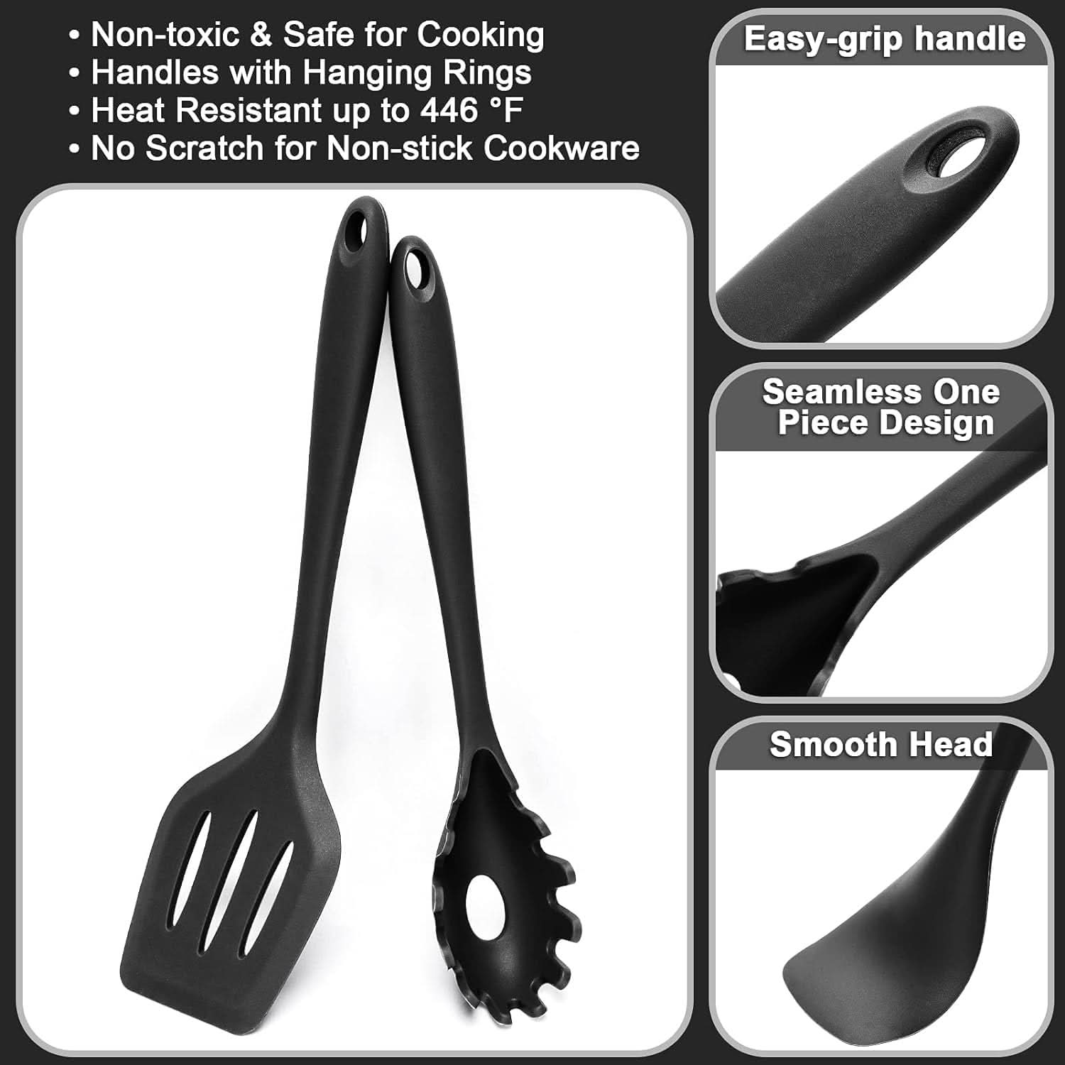 15-Piece Kitchen Utensil Set in Heat-Resistant Silicone