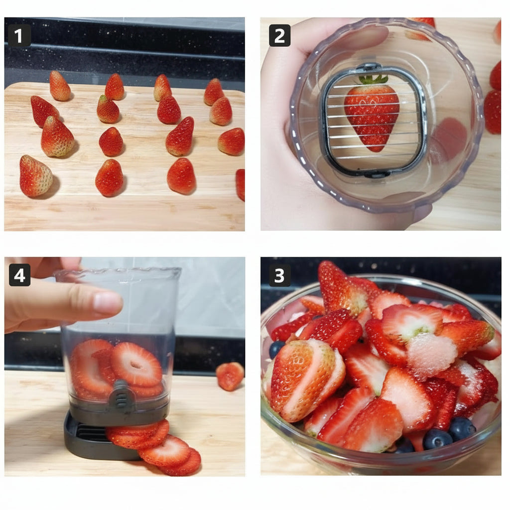 8-Blade Fruit Cutter for Easy Slicing of Strawberries and Salads
