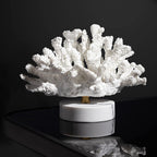 Ocean Harmony Coral Art with Marble Stand - Elegant Resin Decor